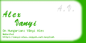 alex vanyi business card